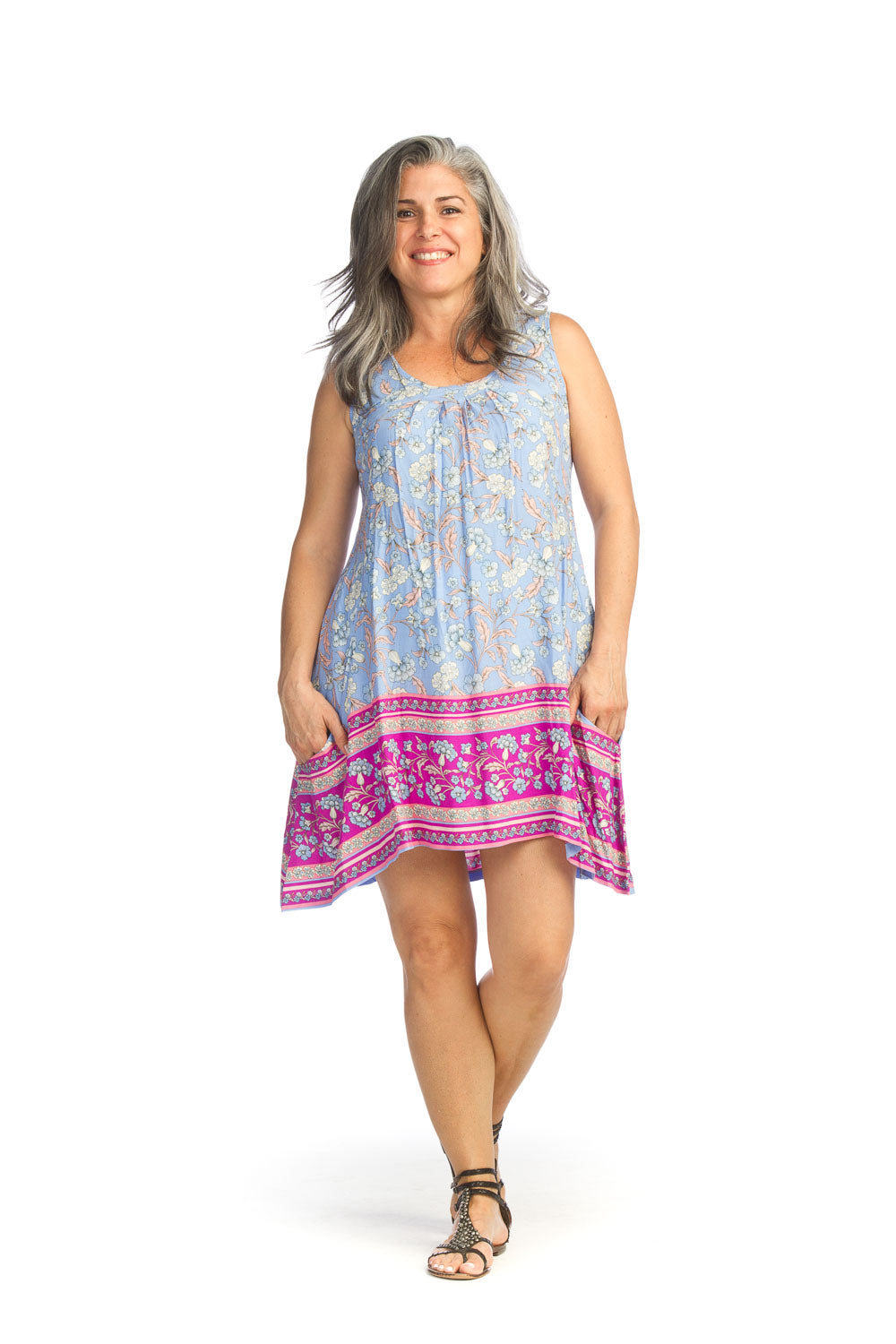Floral Swing Dress with Pockets - Size Small