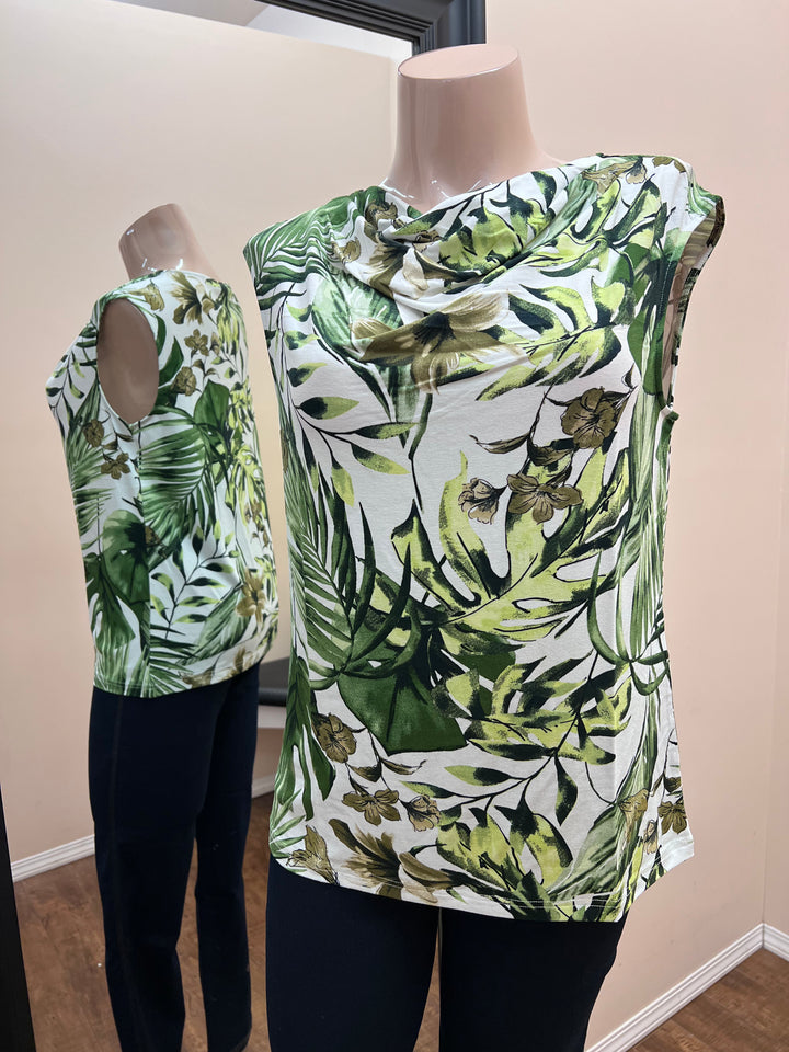 Cowl Neck Sleeveless Top - Size Large