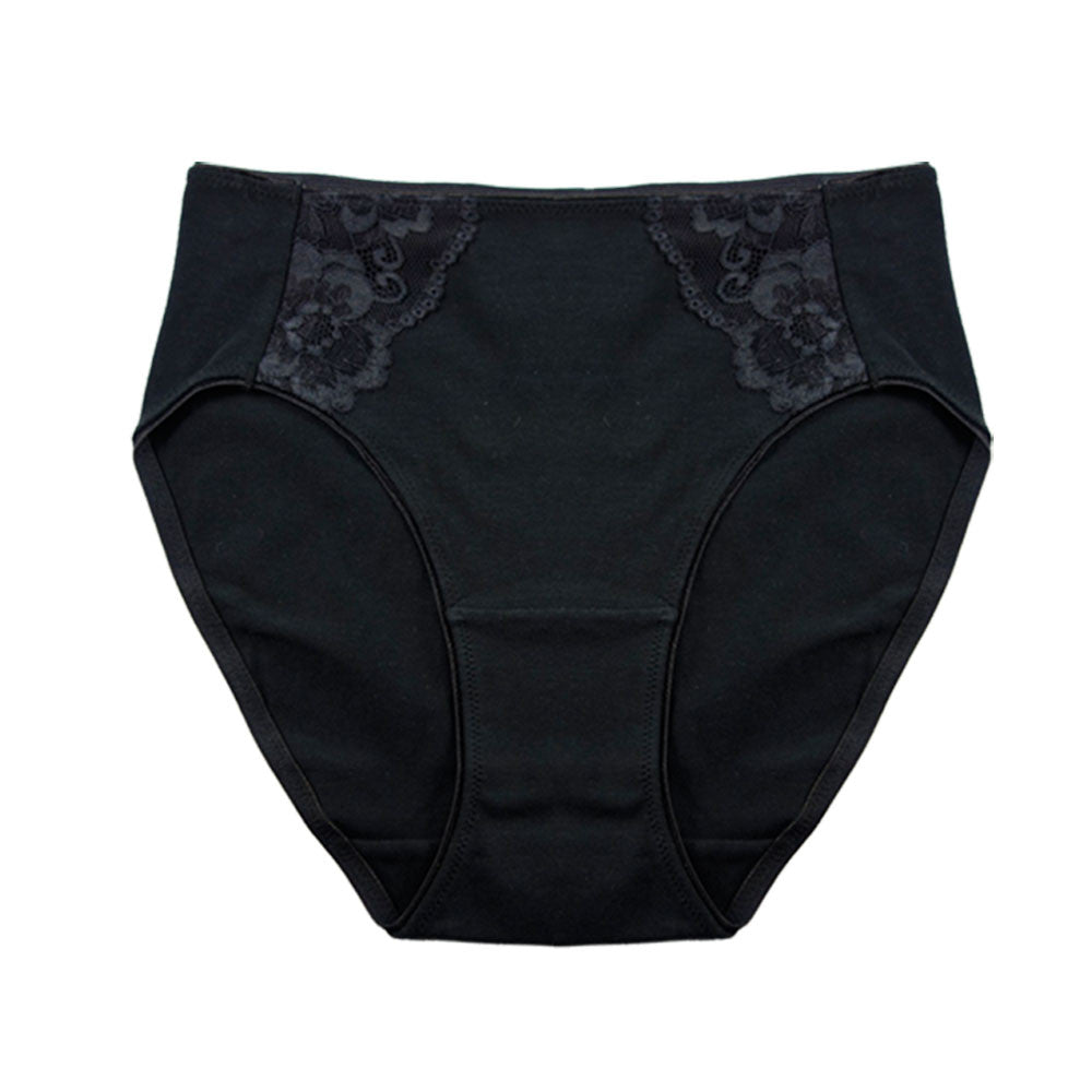 Cotton Spandex Hi Cut with Lace Insert Panty