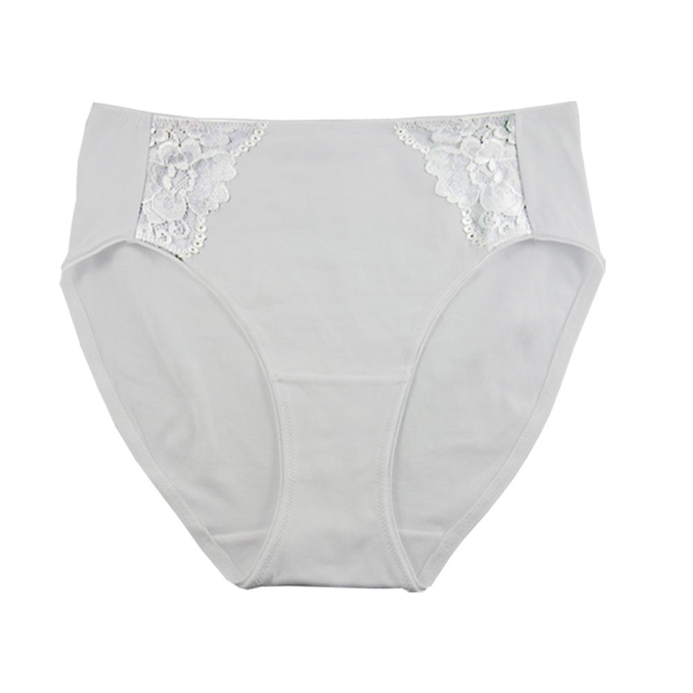 Cotton Spandex Hi Cut with Lace Insert Panty
