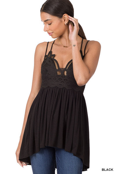 Crochet Lace Ruffle Cami