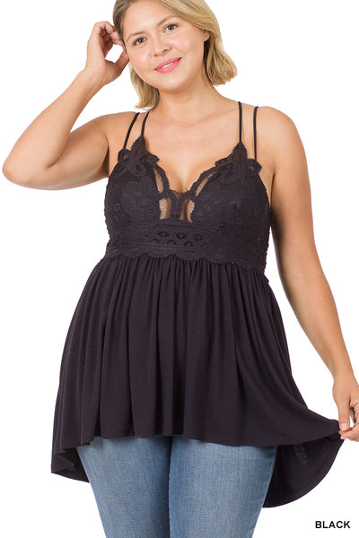 Crochet Lace Ruffle Cami
