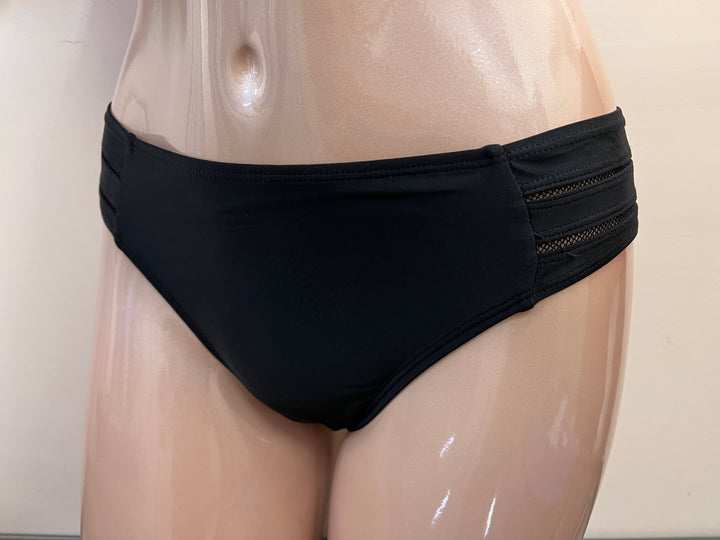 Semi High Waist Bikini Bottom - Black - Size 14