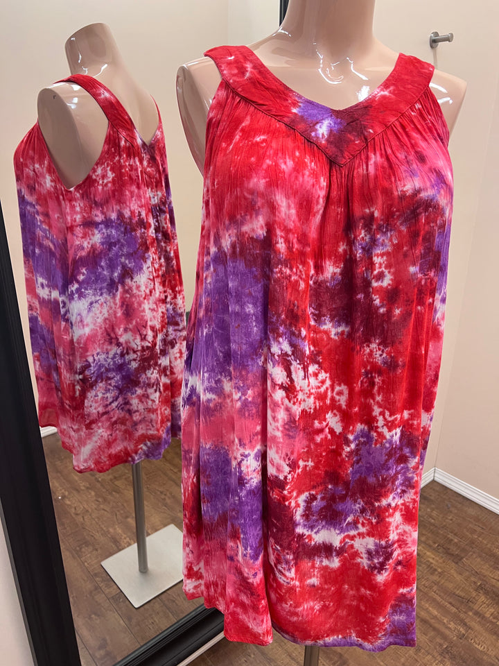 Printed Rayon Mini Umbrella Dress