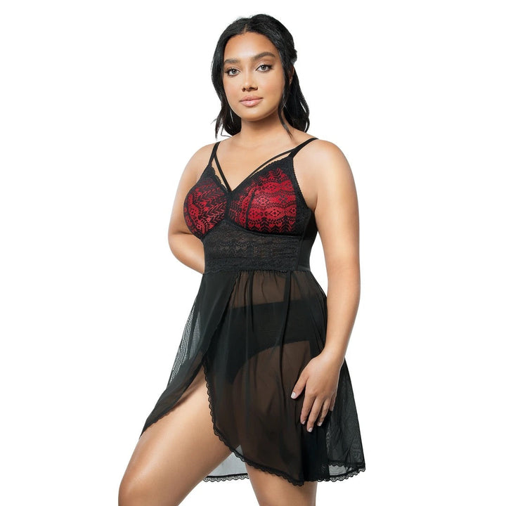 Mia Lace Chemise - Black