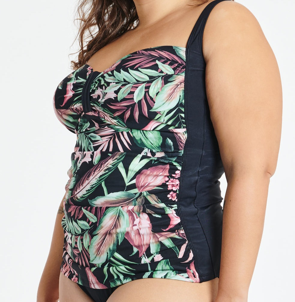 Plus Size Tankini Swim Top With Molded Bra Cups