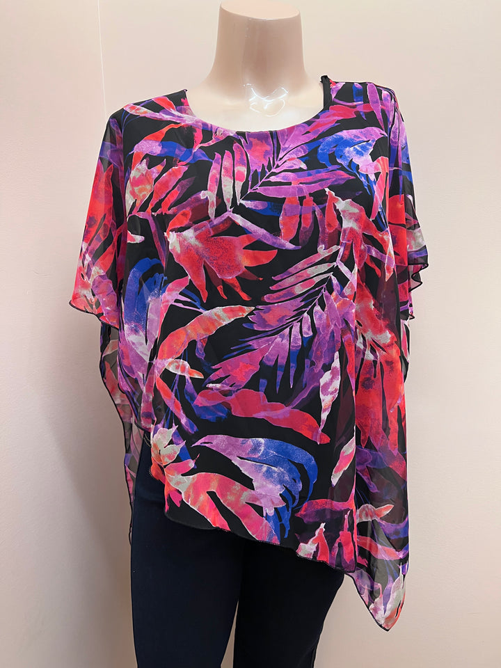 Julia Divina Lolita Scarf Top - Black / Red