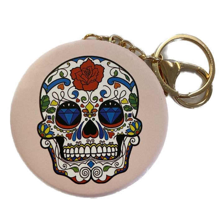 Sugar Skull Compact Mirror Keychain
