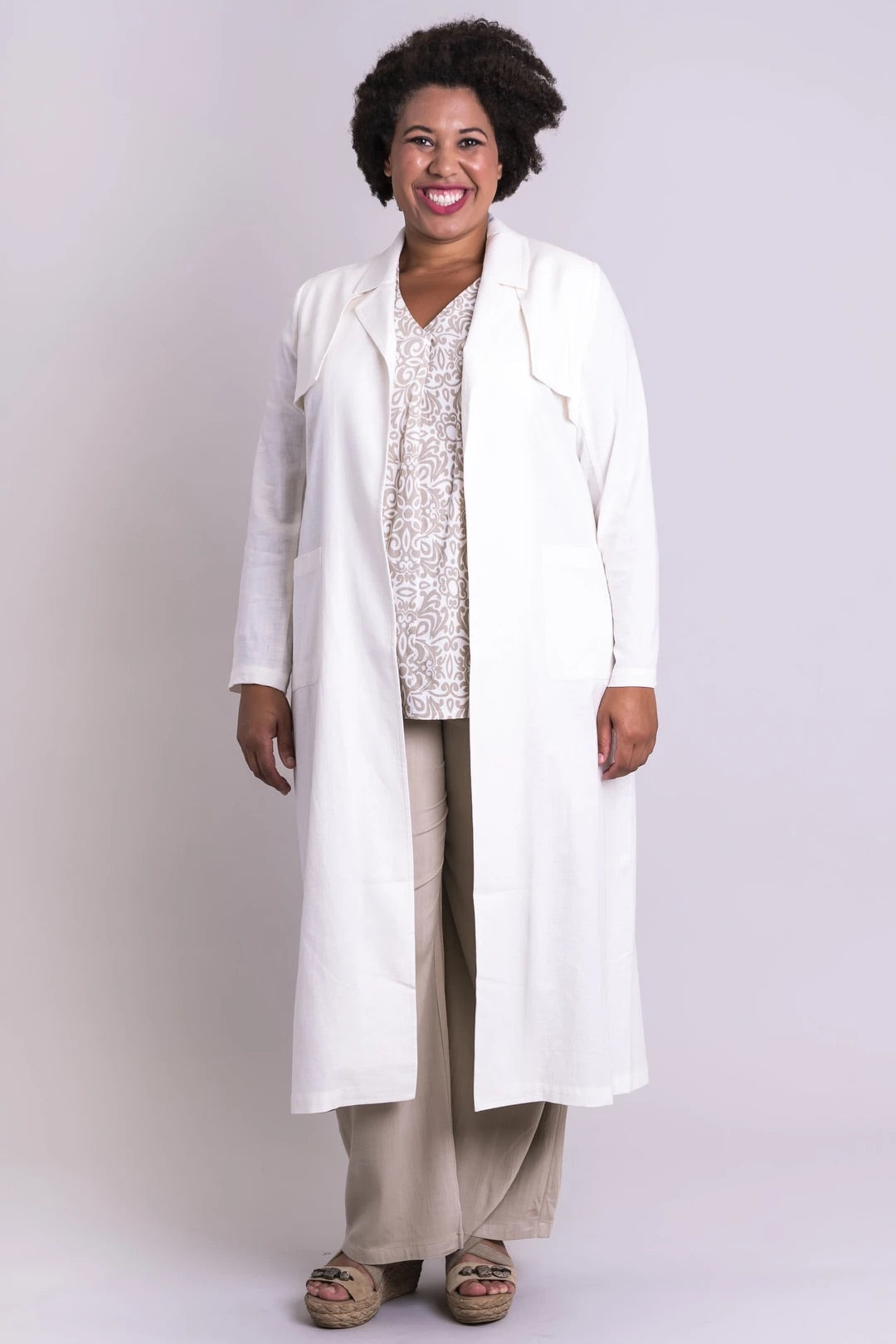 Mikayla Linen Coat - White