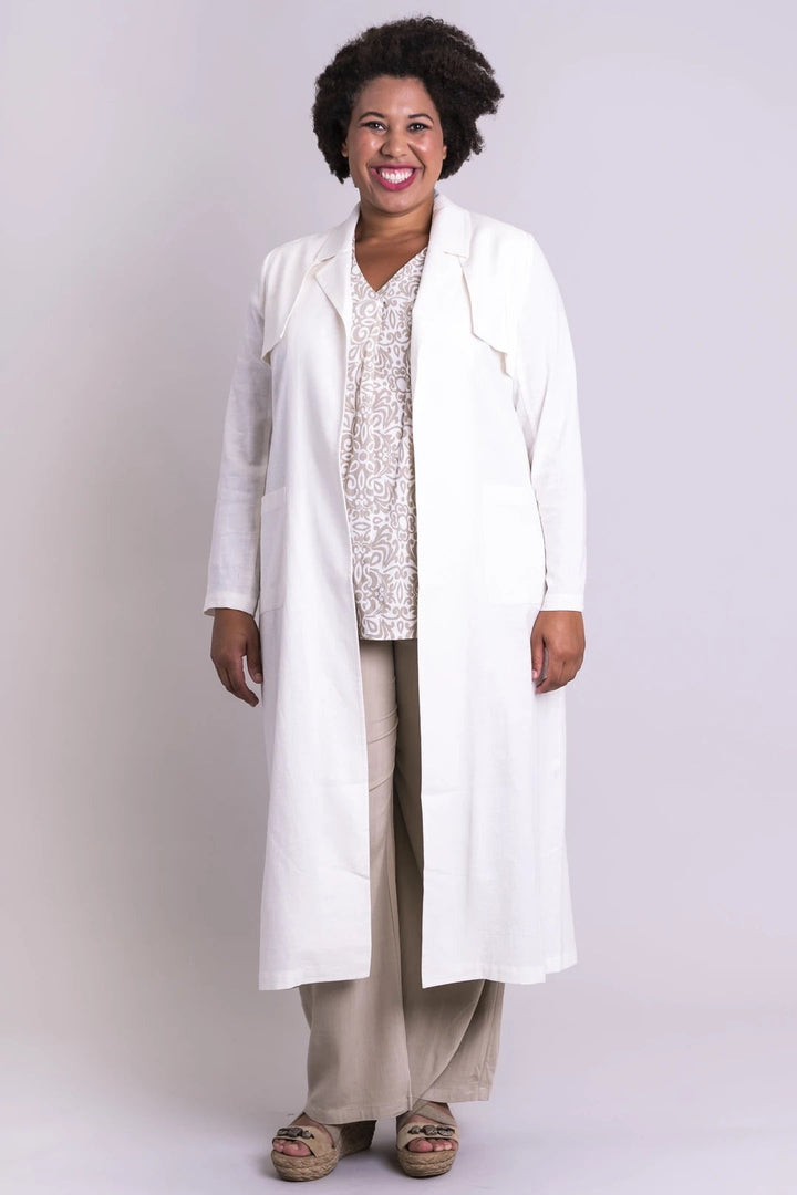 Mikayla Linen Coat - White