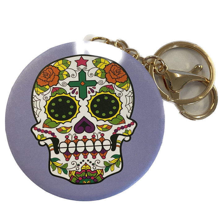 Sugar Skull Compact Mirror Keychain