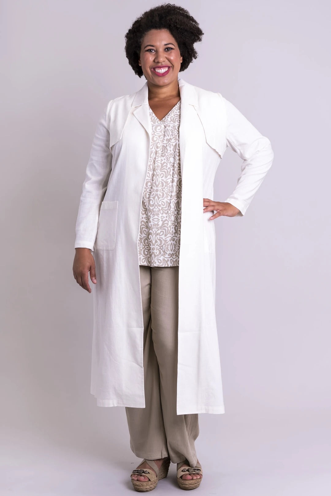Mikayla Linen Coat - White