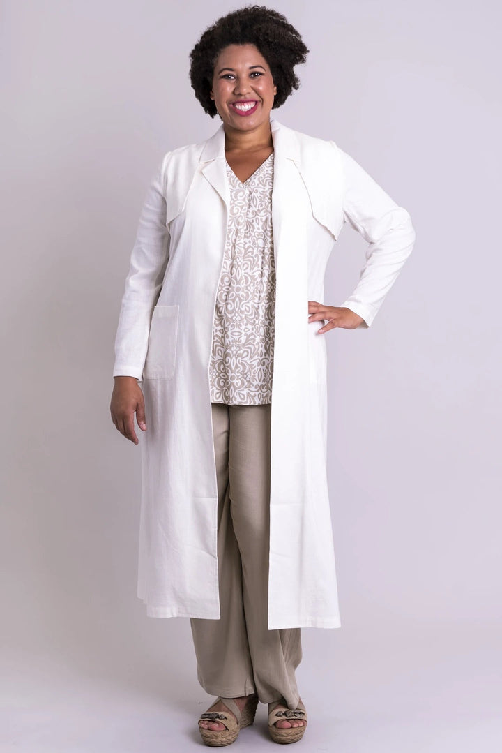 Mikayla Linen Coat - White