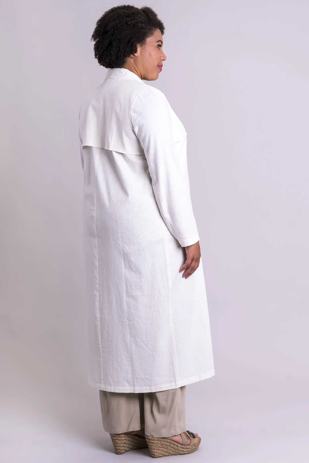 Mikayla Linen Coat - White
