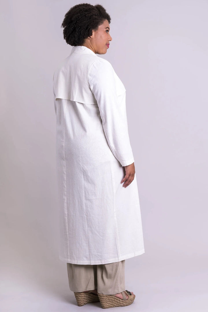 Mikayla Linen Coat - White