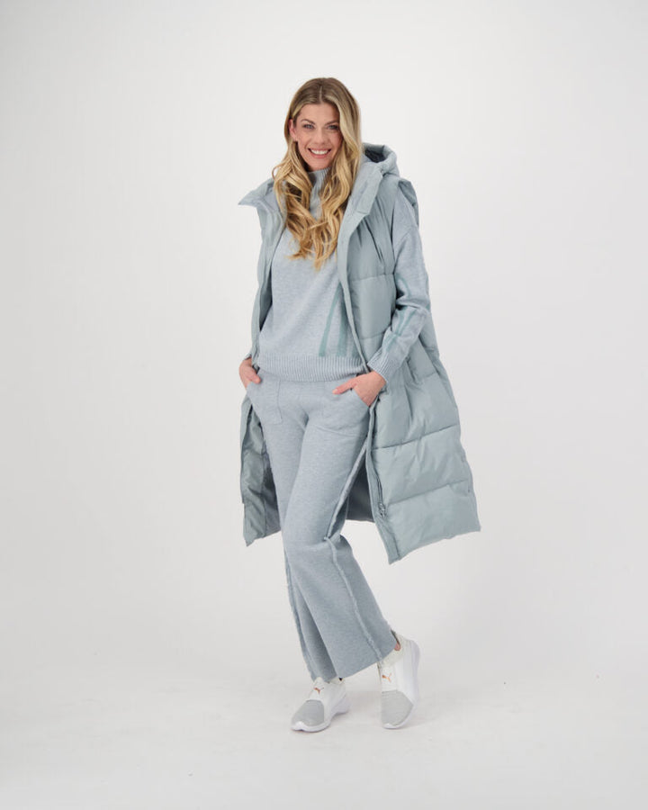 Long Puffer Hooded Vest