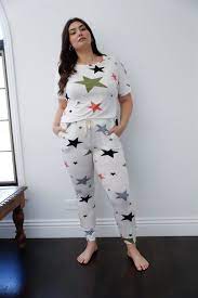 Star Print Short Sleeve Top & Lounge Pant Set