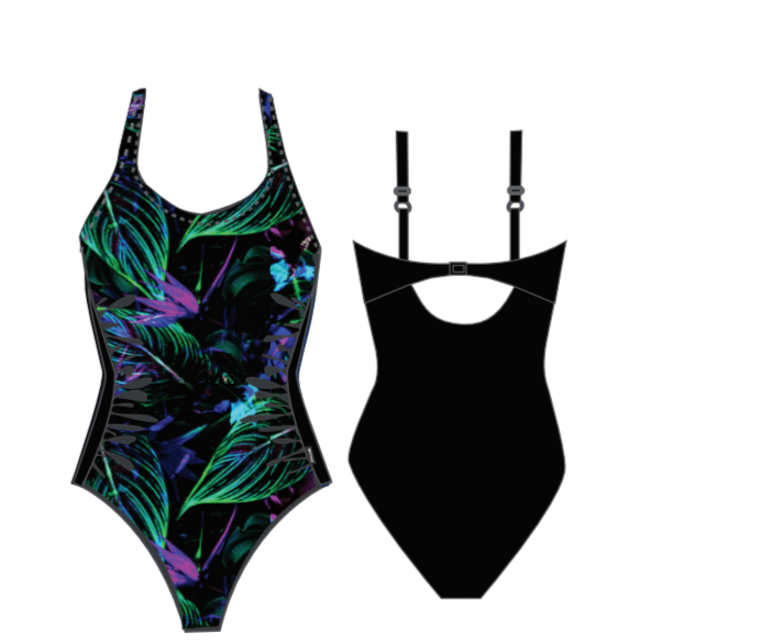Tropic Nights Ruched 1PC Swimsuit