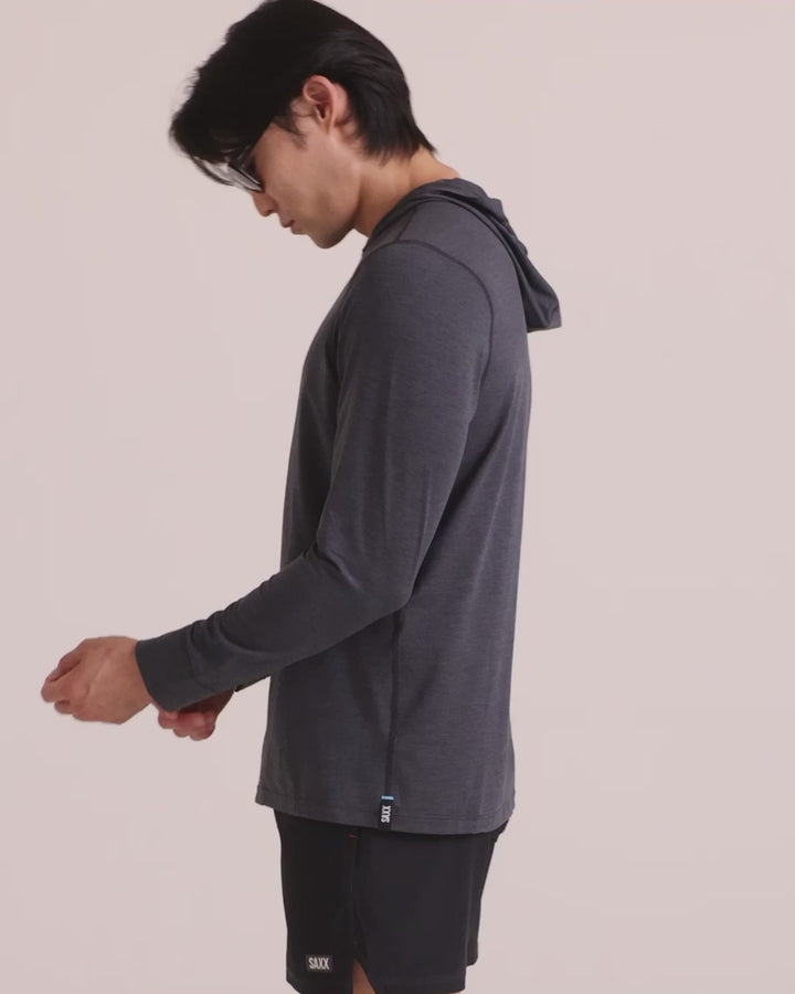Saxx DropTemp All Day Cooling Hoodie - Mint Jelly Heather