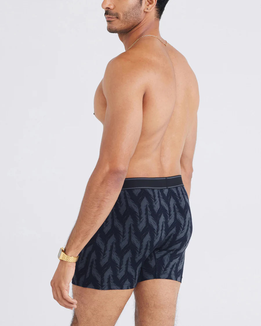 Saxx Daytripper Comfort Stretch Boxer Brief - Ikat Chevron-Deep Navy