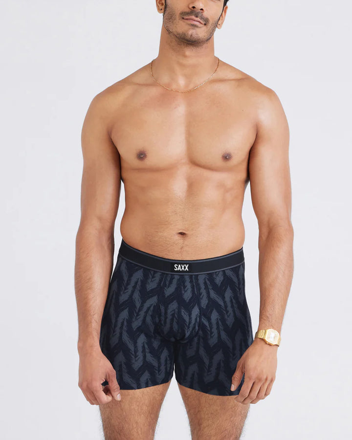 Saxx Daytripper Comfort Stretch Boxer Brief - Ikat Chevron-Deep Navy