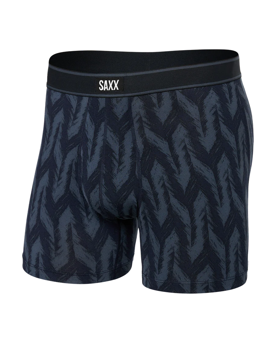Saxx Daytripper Comfort Stretch Boxer Brief - Ikat Chevron-Deep Navy