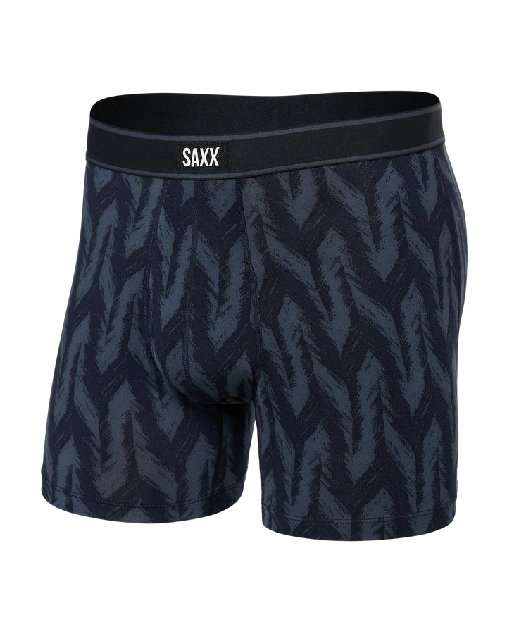Saxx Daytripper Comfort Stretch Boxer Brief - Ikat Chevron-Deep Navy