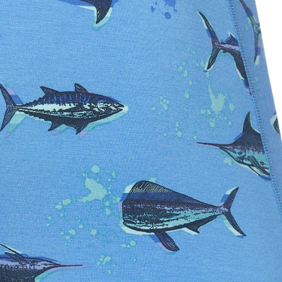 🇨🇦 Saxx Ultra Super Soft Boxer Brief - Fish On-Sail Blue - Size Medium