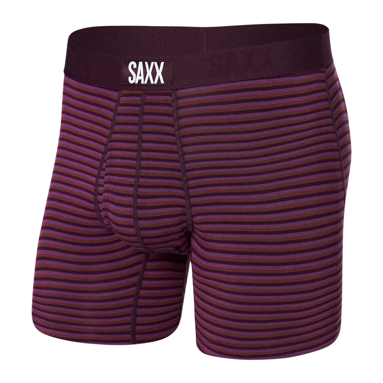 Saxx Ultra Super Soft Boxer Brief - Plum Micro-Stripe