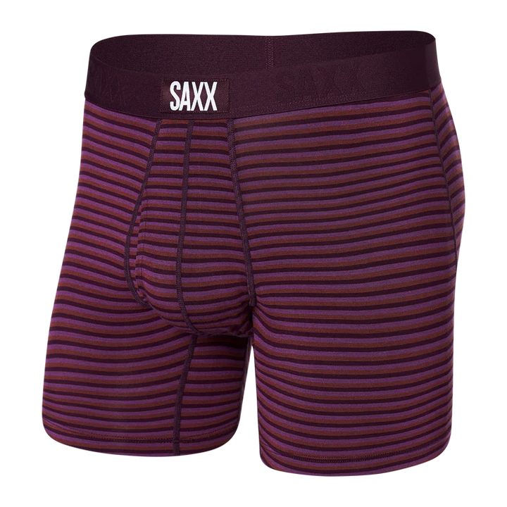 Saxx Ultra Super Soft Boxer Brief - Plum Micro-Stripe