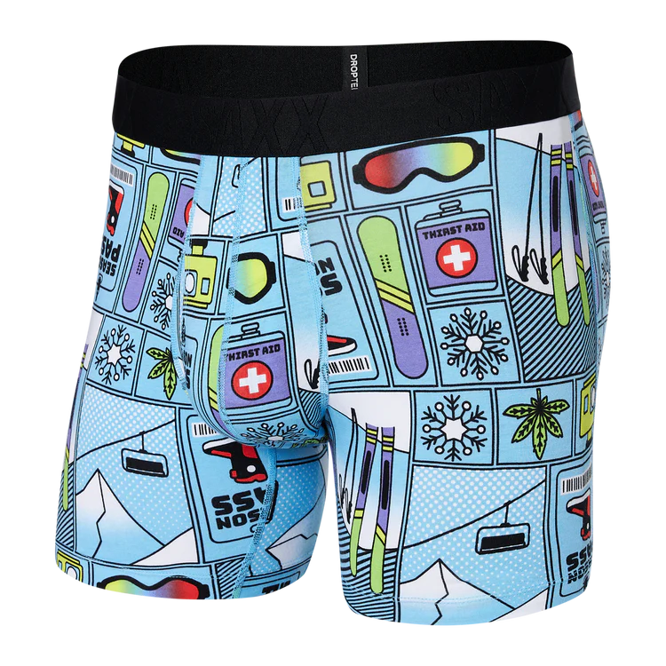 🇨🇦 Saxx DropTemp™ Cooling Cotton Boxer Brief -  Season Pass - Size Medium