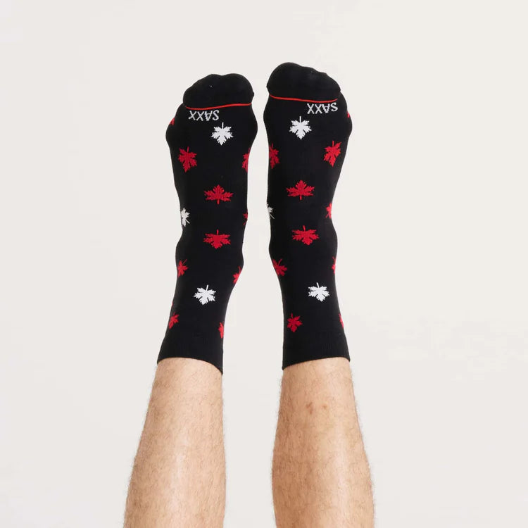 🇨🇦 Saxx Whole Package Maple Leaf Crew Socks