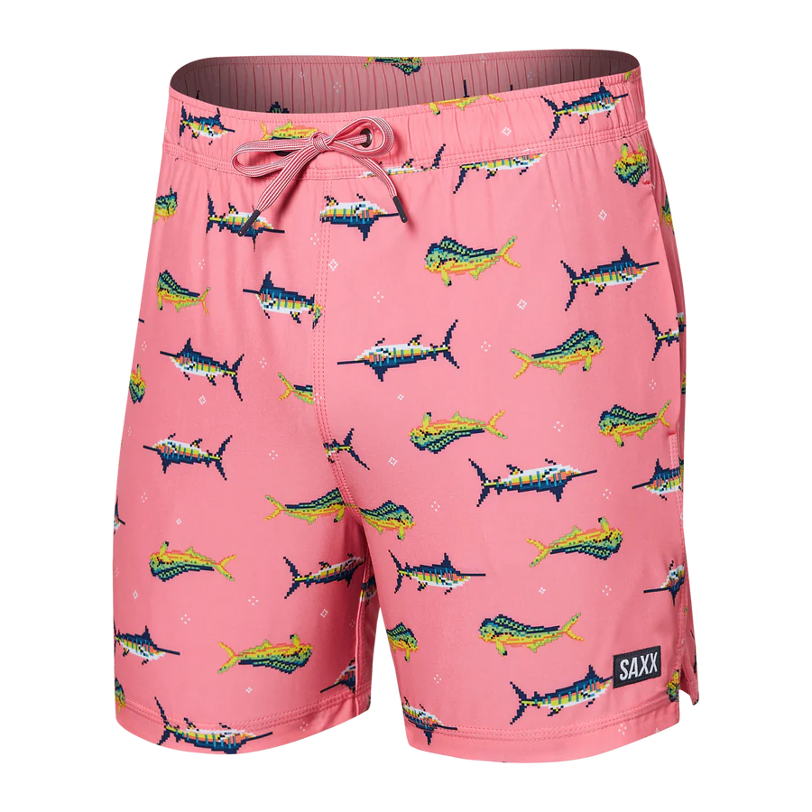 🇨🇦 Saxx Oh Buoy 2in1 Volley 5" - Trophy Catch Flamingo