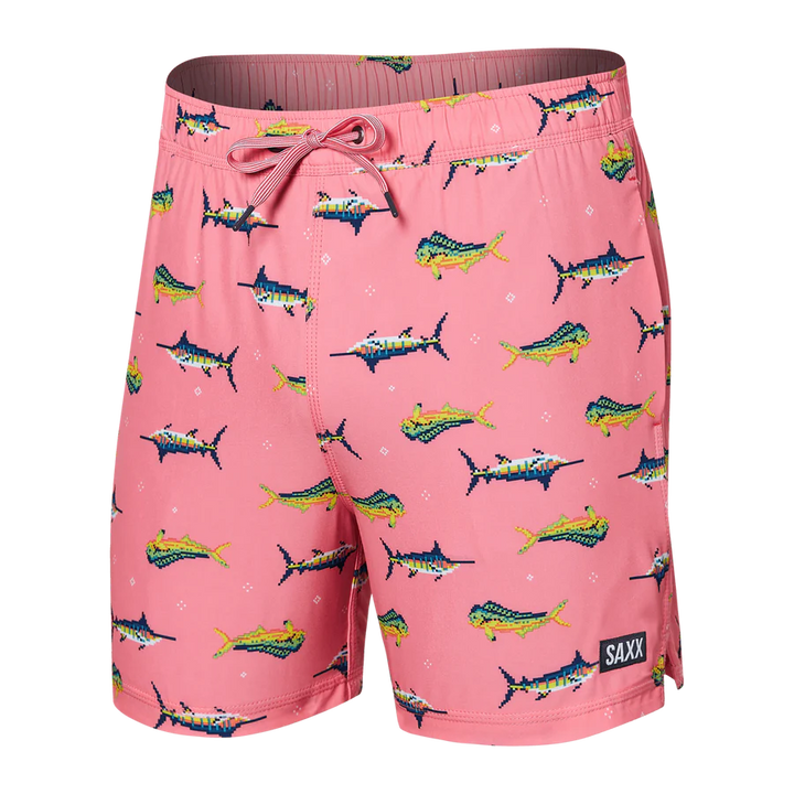 🇨🇦 Saxx Oh Buoy 2in1 Volley 5" - Trophy Catch Flamingo