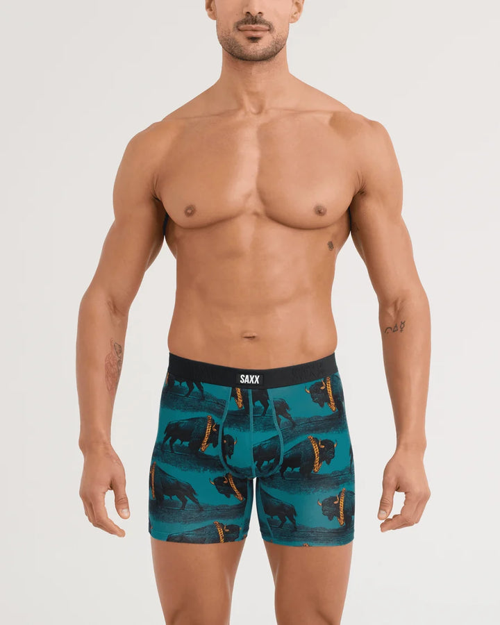 Saxx Vibe Xtra Soft Boxer Brief - Bison Bling Seascape