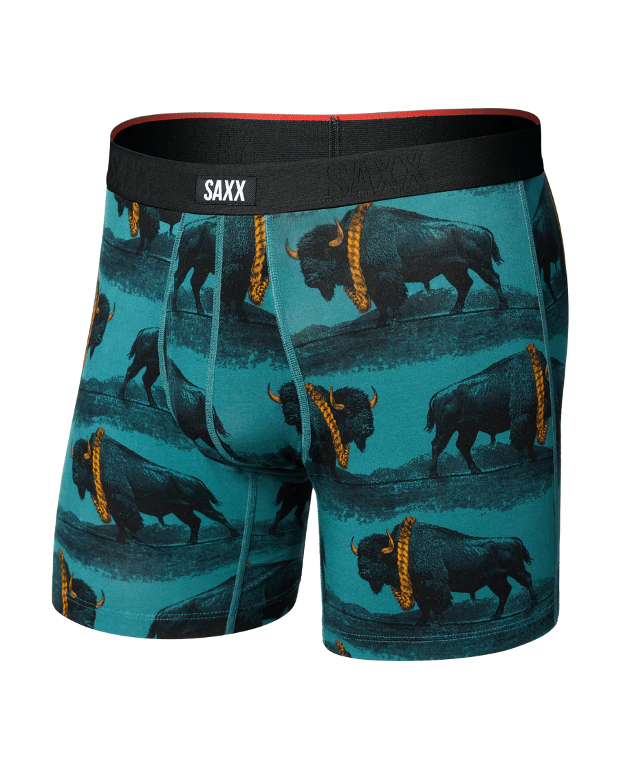 Saxx Vibe Xtra Soft Boxer Brief - Bison Bling Seascape