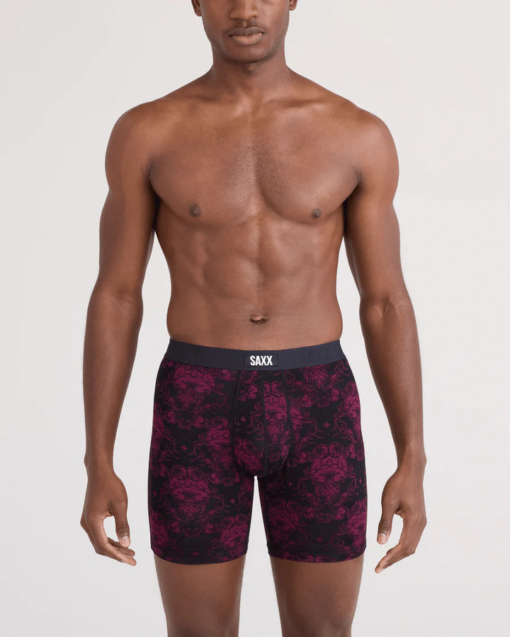 Saxx Vibe Xtra Soft Boxer Brief - Bear Brocade-Maroon