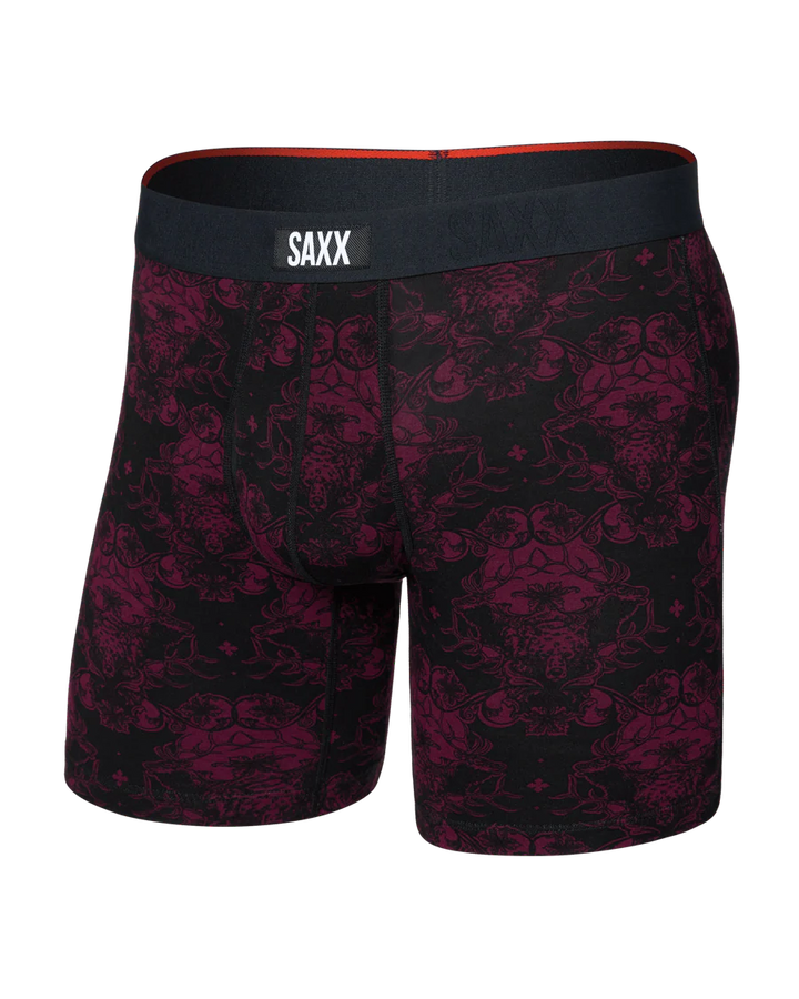 Saxx Vibe Xtra Soft Boxer Brief - Bear Brocade-Maroon
