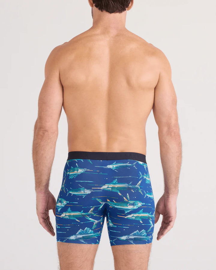 Saxx Vibe Xtra Soft Boxer Brief - Digi Fish-Sapphire