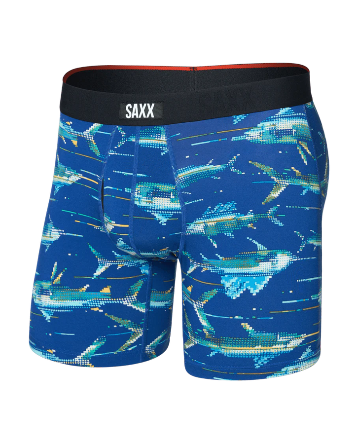 Saxx Vibe Xtra Soft Boxer Brief - Digi Fish-Sapphire