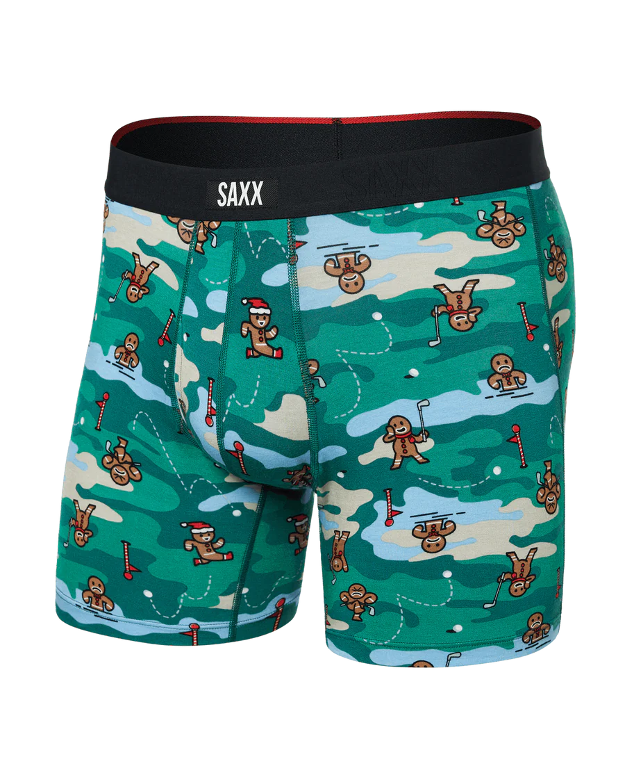 Saxx Vibe Xtra Super Soft Boxer Brief - Holiday Par-Tee-Green