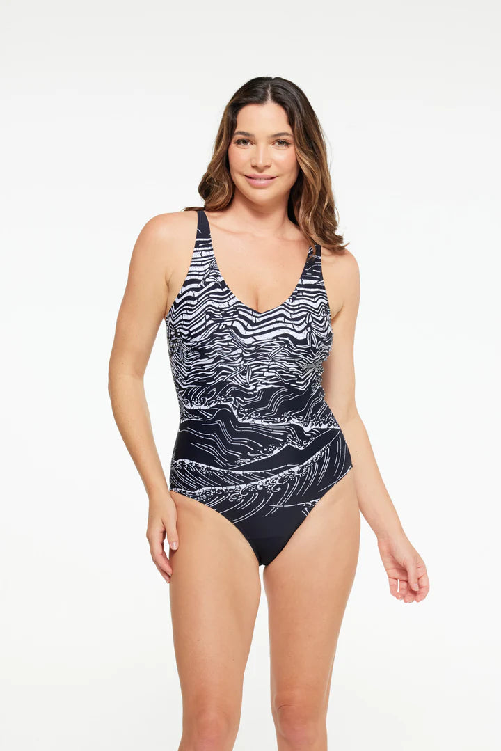 Budapest V-Neck Plunge One Piece - Size 8