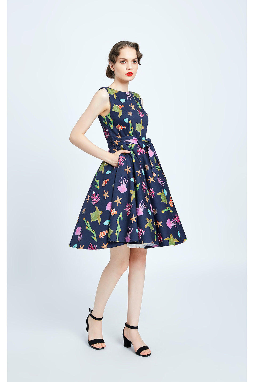 "Ruby"  Sealife Retro Fit & Flare  Dress