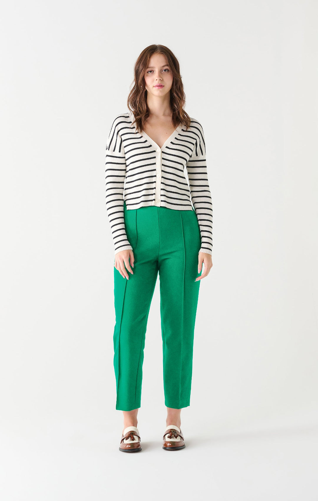 High Waist Pin Tuck Pants