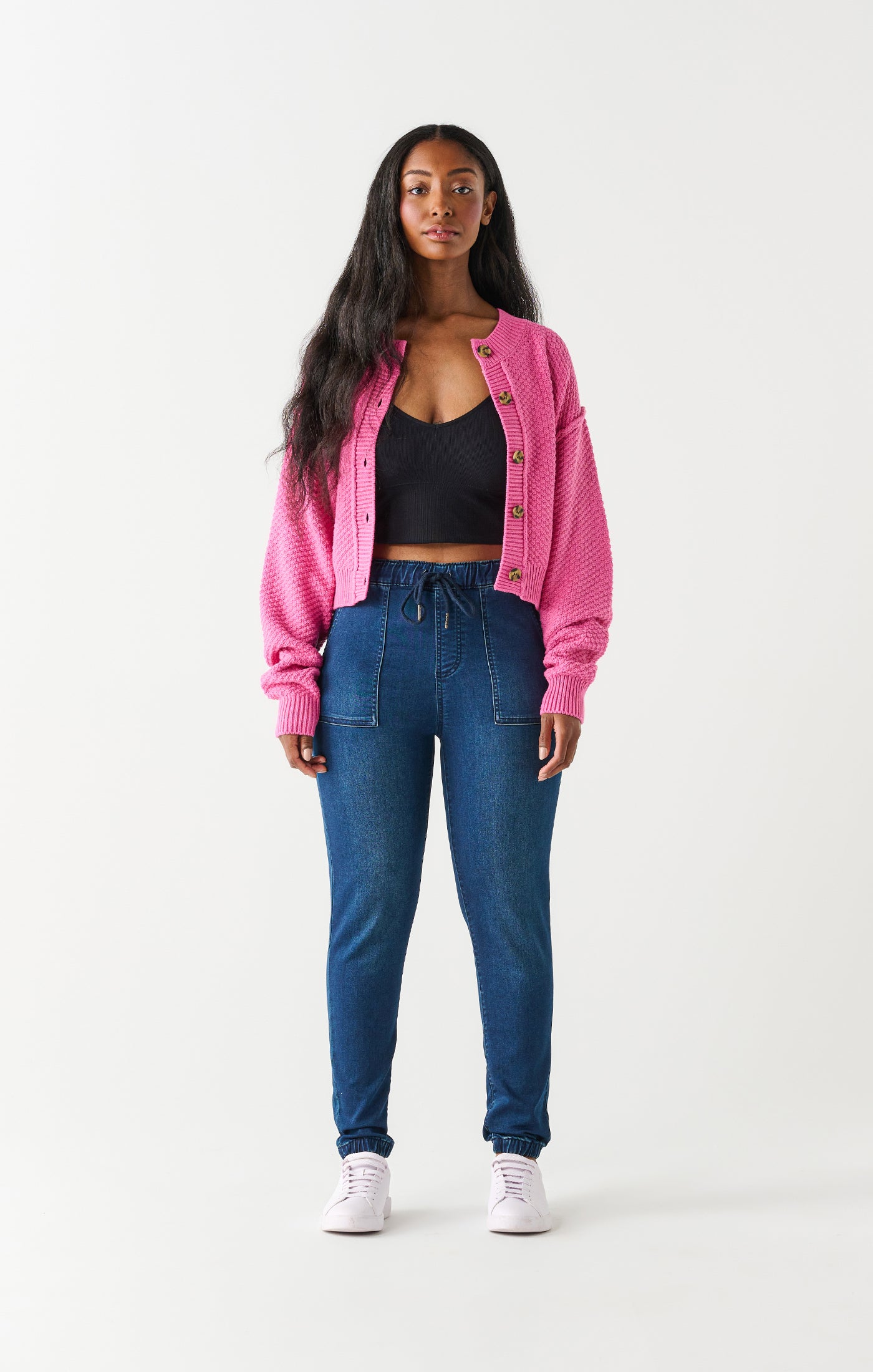 Knit denim joggers hot sale