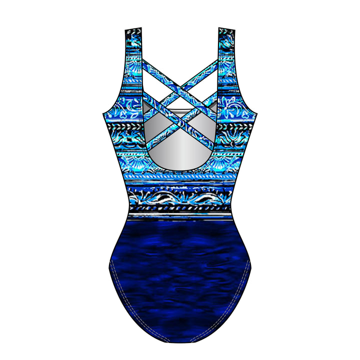 Double X Back Tank Long Torso One Piece Swimsuit