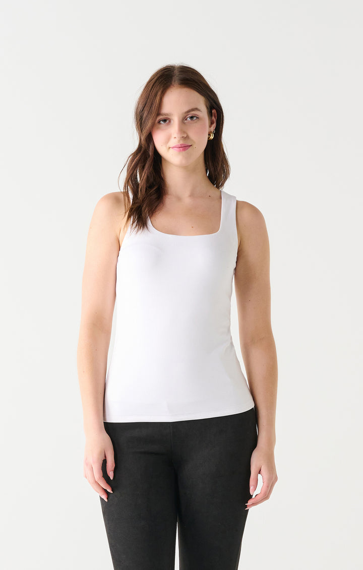 Square Neck White Tank - Size X-Large