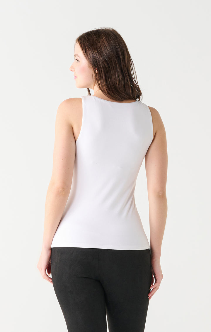 Square Neck White Tank - Size X-Large