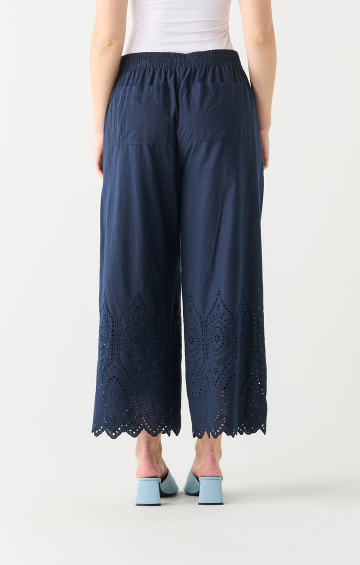 High Waisted Eyelet Pull On Pants