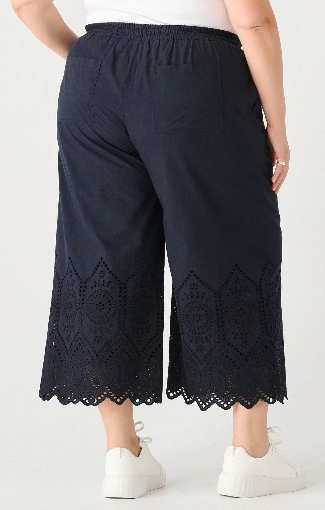 Dex Plus High Waisted Eyelet Pull On Pants